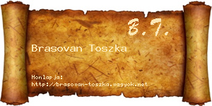 Brasovan Toszka névjegykártya
